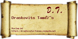 Draskovits Tamás névjegykártya