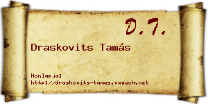 Draskovits Tamás névjegykártya